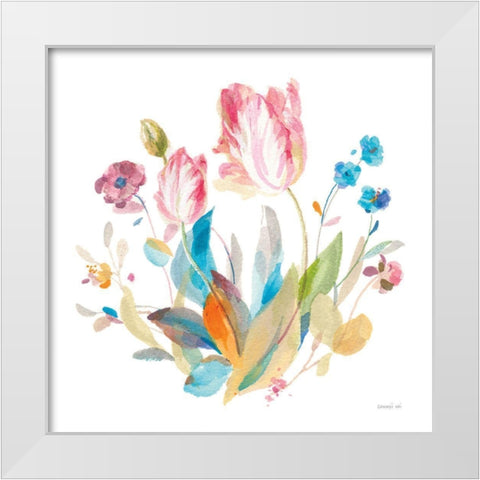 Spring Tulips II White Modern Wood Framed Art Print by Nai, Danhui