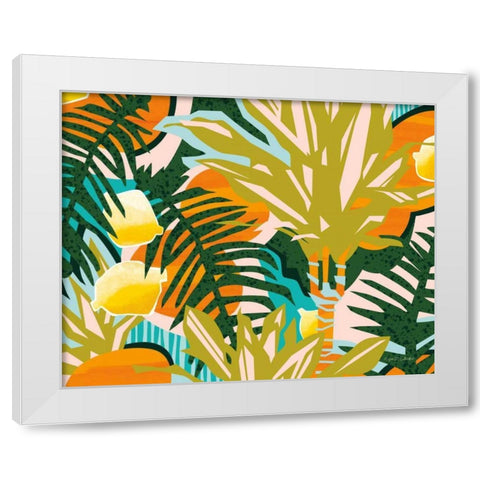 Tropical Coconut Citrus White Modern Wood Framed Art Print by Gallagher, Megan