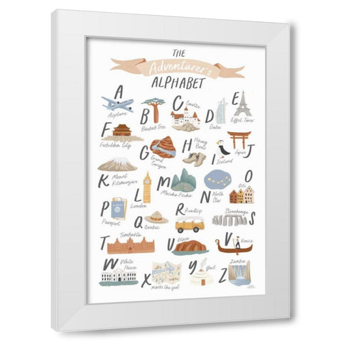 Around the World III White Modern Wood Framed Art Print by Marshall, Laura