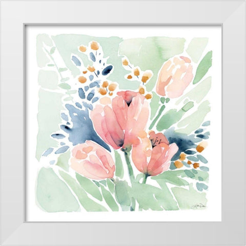 Tulip Bower White Modern Wood Framed Art Print by Pete, Katrina