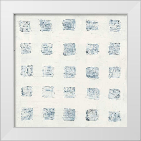 Squares on White White Modern Wood Framed Art Print by Wild Apple Portfolio