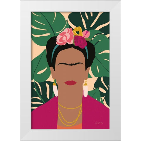 Frida Kahlo I Palms No Distress White Modern Wood Framed Art Print by Thorns, Becky