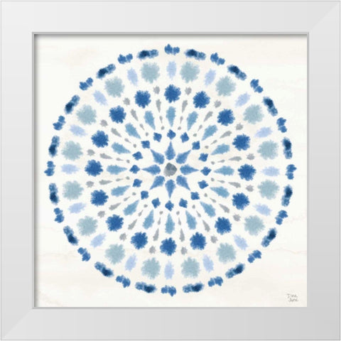 Indigo Splash II White Modern Wood Framed Art Print by June, Dina
