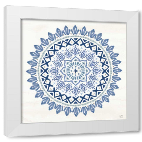Indigo Splash IV White Modern Wood Framed Art Print by June, Dina