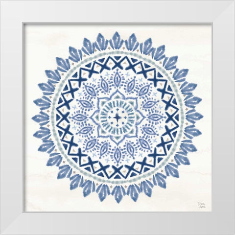 Indigo Splash IV White Modern Wood Framed Art Print by June, Dina