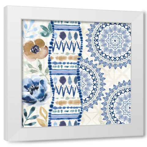 Indigo Splash VII White Modern Wood Framed Art Print by June, Dina