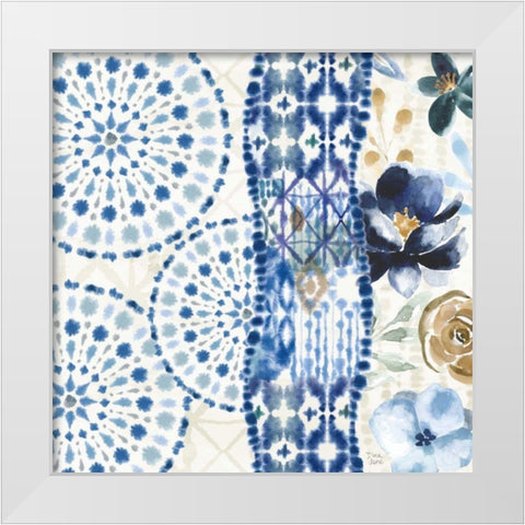 Indigo Splash VIII White Modern Wood Framed Art Print by June, Dina