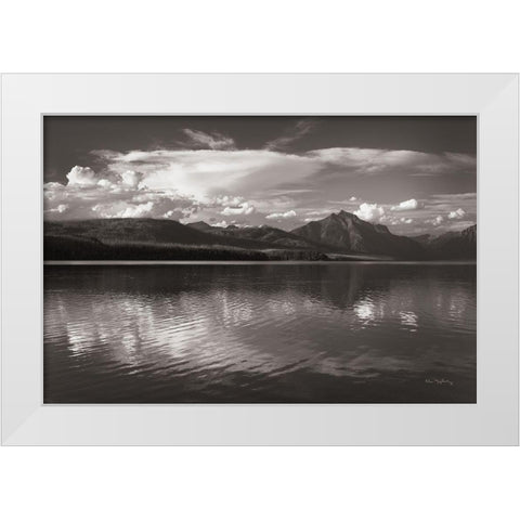 Lake McDonald White Modern Wood Framed Art Print by Majchrowicz, Alan