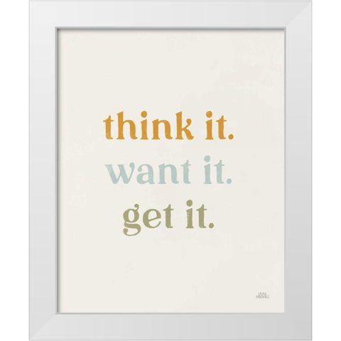 Think It Retro White Modern Wood Framed Art Print by Marshall, Laura