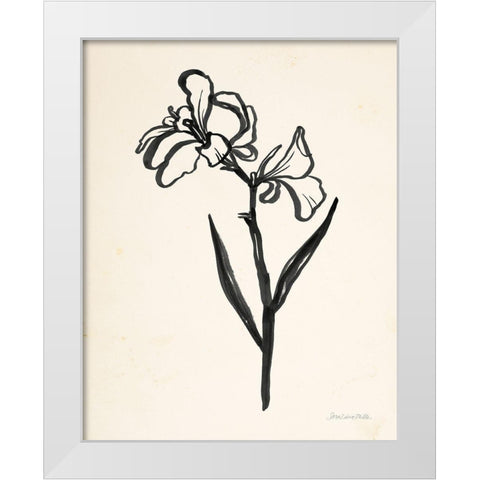 Ink Flower II Cream White Modern Wood Framed Art Print by Miller, Sara Zieve