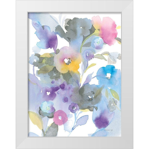 Bright Jewel Garden I White Modern Wood Framed Art Print by Nai, Danhui
