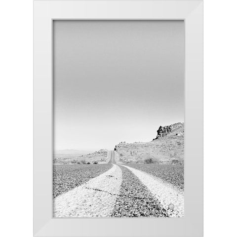 Into the Desert White Modern Wood Framed Art Print by Larson, Nathan