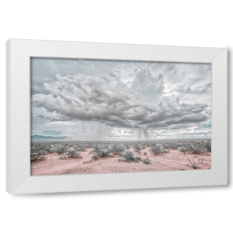 New Mexico Rain White Modern Wood Framed Art Print by Larson, Nathan