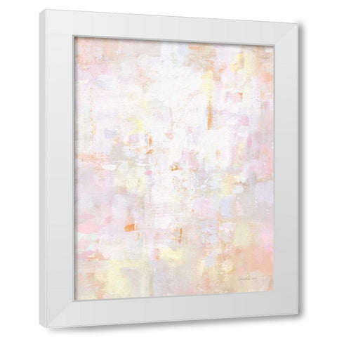 Soft Serenade Blush White Modern Wood Framed Art Print by Nai, Danhui