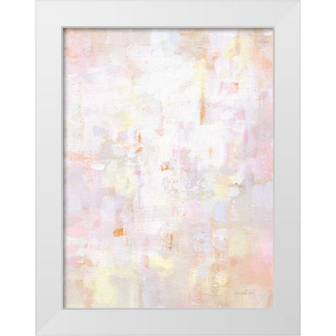 Soft Serenade Blush White Modern Wood Framed Art Print by Nai, Danhui