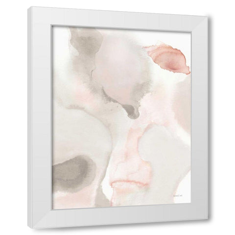 Pastel and Neutral Abstract I White Modern Wood Framed Art Print by Nai, Danhui