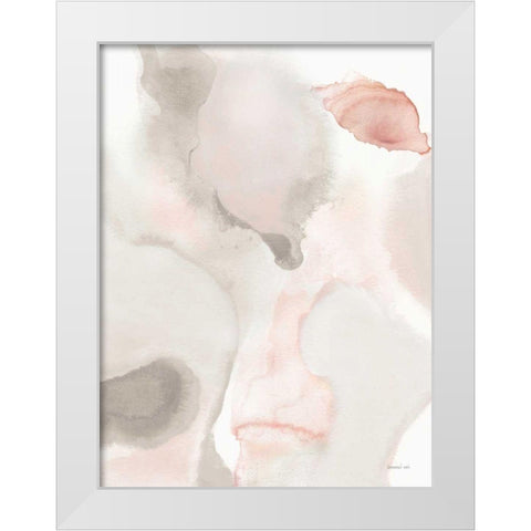 Pastel and Neutral Abstract I White Modern Wood Framed Art Print by Nai, Danhui