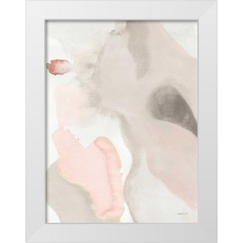 Pastel and Neutral Abstract II White Modern Wood Framed Art Print by Nai, Danhui