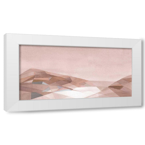 Warm Geometric Mountain White Modern Wood Framed Art Print by Nai, Danhui