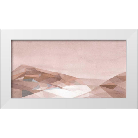 Warm Geometric Mountain White Modern Wood Framed Art Print by Nai, Danhui