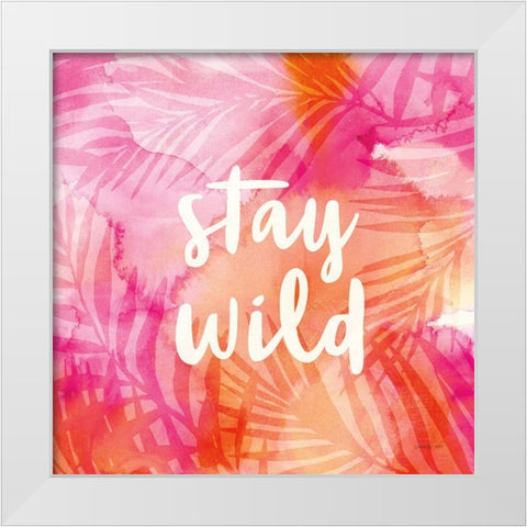 Boho Tropical Sign I White Modern Wood Framed Art Print by Nai, Danhui