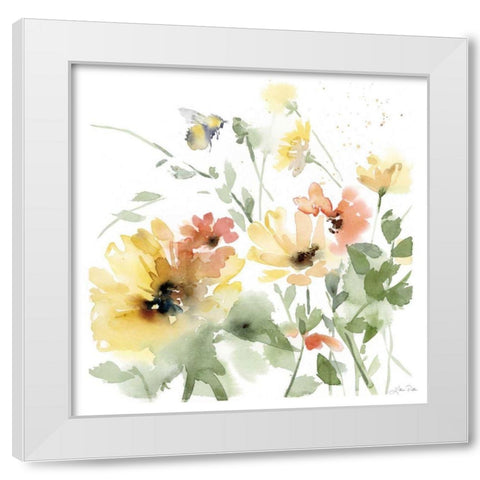 Sunflower Meadow I White Modern Wood Framed Art Print by Pete, Katrina