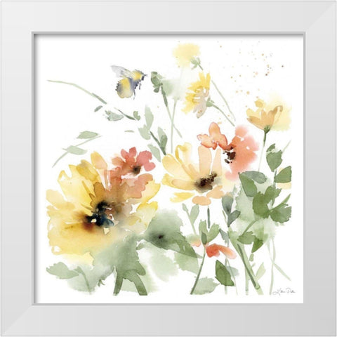 Sunflower Meadow I White Modern Wood Framed Art Print by Pete, Katrina