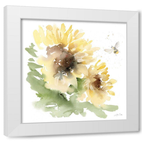 Sunflower Meadow II White Modern Wood Framed Art Print by Pete, Katrina