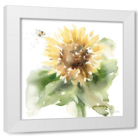 Sunflower Meadow III White Modern Wood Framed Art Print by Pete, Katrina