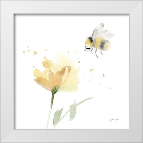 Sunflower Meadow V White Modern Wood Framed Art Print by Pete, Katrina