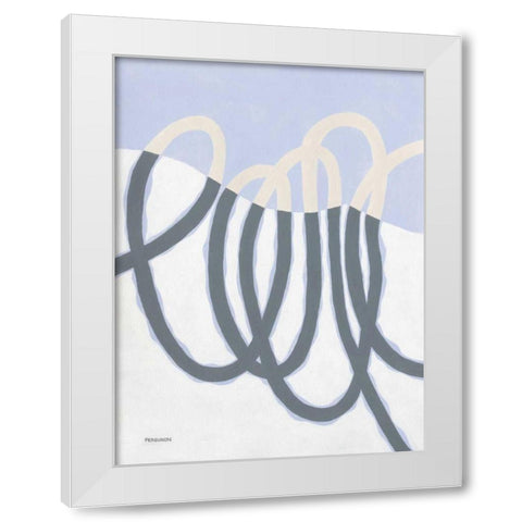 Loops I White Modern Wood Framed Art Print by Ferguson, Kathy