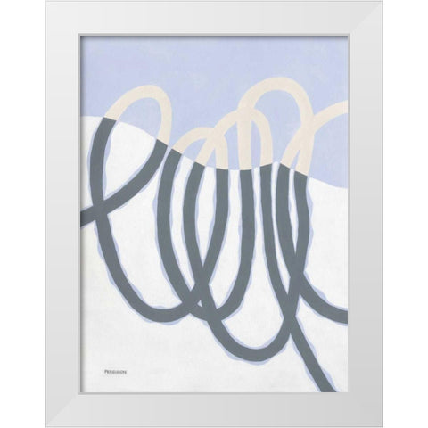 Loops I White Modern Wood Framed Art Print by Ferguson, Kathy