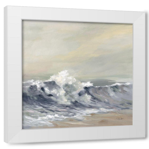 Splashing Wave White Modern Wood Framed Art Print by Vassileva, Silvia
