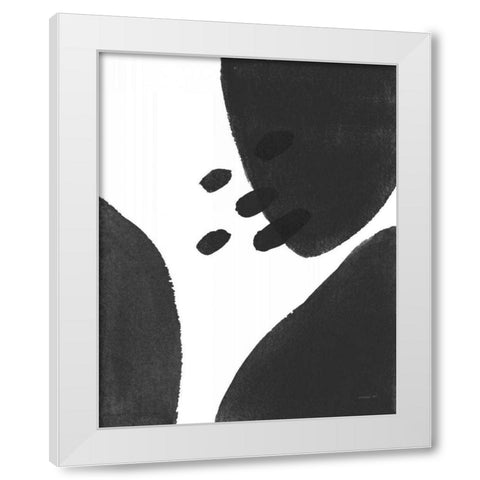Abstract Tidepool I Black White Modern Wood Framed Art Print by Nai, Danhui