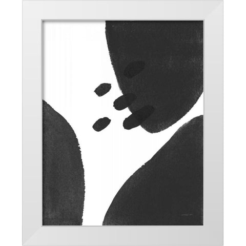 Abstract Tidepool I Black White Modern Wood Framed Art Print by Nai, Danhui