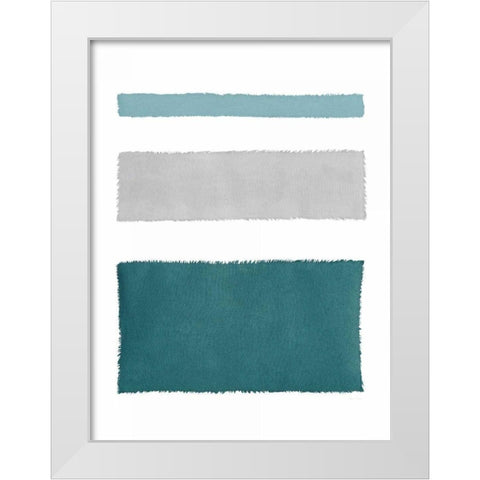 Painted Weaving IV Blue Green White Modern Wood Framed Art Print by Rhue, Piper
