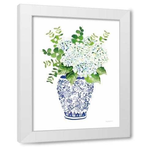 Chinoiserie Hydrangea I White Modern Wood Framed Art Print by Charro, Mercedes Lopez