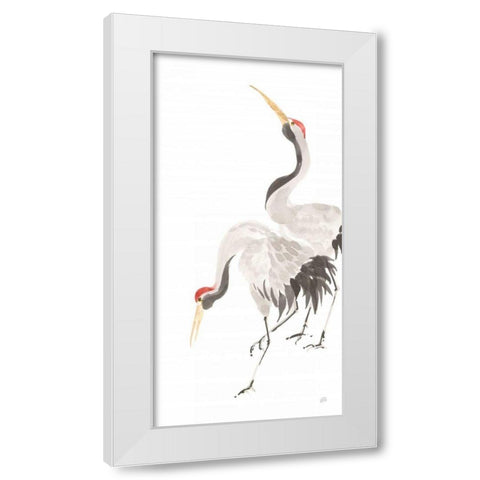 Scroll Crane IV White Modern Wood Framed Art Print by Paschke, Chris
