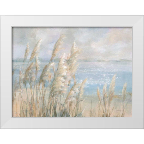 Seaside Pampas Grass White Modern Wood Framed Art Print by Nai, Danhui