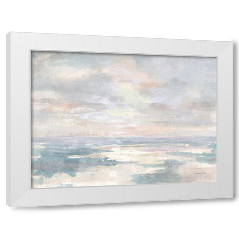 Calm Waters White Modern Wood Framed Art Print by Nai, Danhui