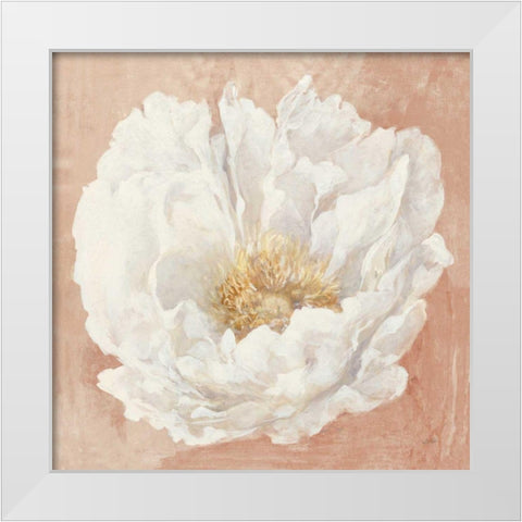Serene Peony Terracotta White Modern Wood Framed Art Print by Purinton, Julia