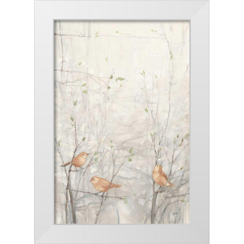Birds in Trees I Brown White Modern Wood Framed Art Print by Purinton, Julia