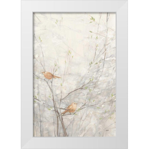 Birds in Trees II Brown White Modern Wood Framed Art Print by Purinton, Julia