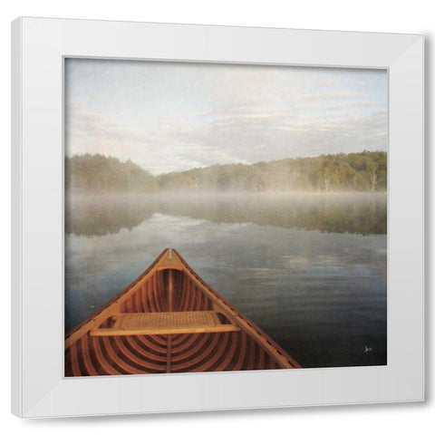 Calm Waters Canoe I White Modern Wood Framed Art Print by Aiken, Jess