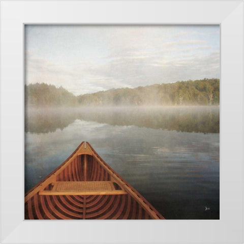 Calm Waters Canoe I White Modern Wood Framed Art Print by Aiken, Jess