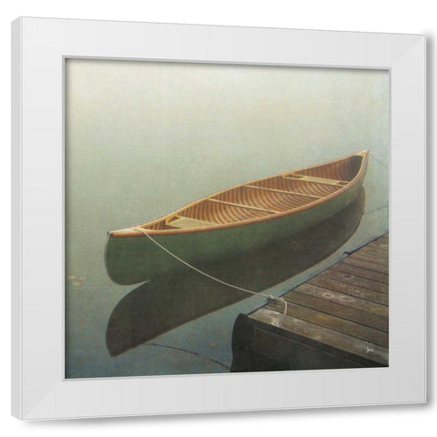 Calm Waters Canoe II White Modern Wood Framed Art Print by Aiken, Jess