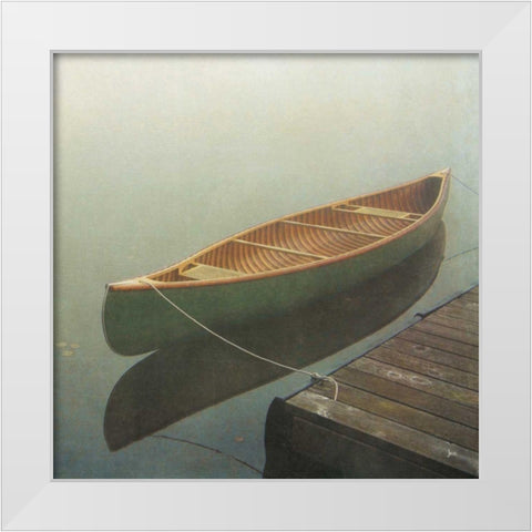Calm Waters Canoe II White Modern Wood Framed Art Print by Aiken, Jess