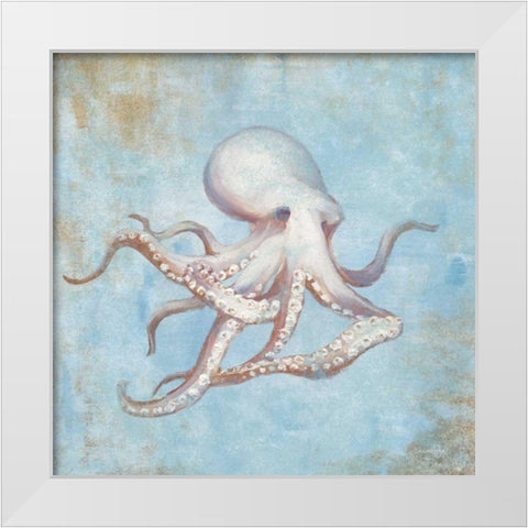 Treasures from the Sea V Watercolor White Modern Wood Framed Art Print by Nai, Danhui