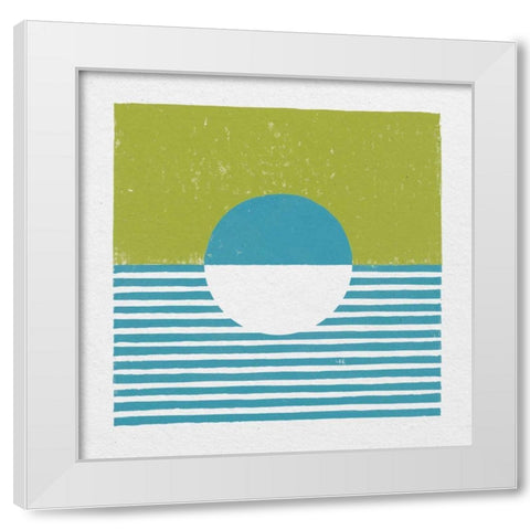 Reflection IV Green White Modern Wood Framed Art Print by Hershey, Moira