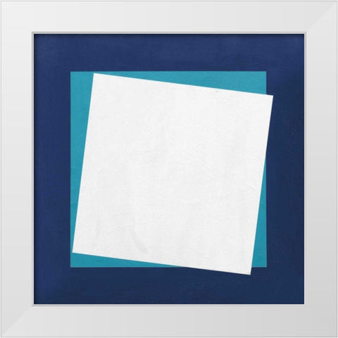 Geo Core Blue White Modern Wood Framed Art Print by Tillmon, Avery